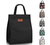 Bolsas de almuerzo para mujer, reutilizables y t rmicas, con bolsillo interior, para adultos, para el trabajo (negro)