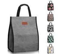 Bolsas de almuerzo para mujer, reutilizables y t rmicas, con bolsillo interior, para el trabajo (gris)