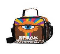 Bolsas de almuerzo retro Eye speak It Into Existence de alta capacidad para adultos con correa ajustable para el hombro, recipientes de almuerzo para el trabajo, viajes, al aire libre