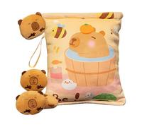 Bolsas de aperitivos genéricas para niños, adorable Capybara Plush Snack Bag con 4 mini muñecas, 7,09 x 7,87 pulgadas Soft Pillow Cushion for Hugging, Candy Storage, Gummy Treats, Travel & Decor., b