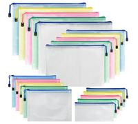 Bolsas de Archivo de Cremallera A3+A4+A5+A6, 20 Piezas Bolsas de Documentos para Organizar el Almacenamiento, Bolsa de Malla Impermeable de PVC para Oficina Papel Cosméticos y Accesorios de Viaje