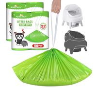 Bolsas de arena para gatos Neakasa M1 y Petpivot, 100 unidades, autolimpiables, con cordón, resistentes a desgarros, para receptáculos de residuos de arena para gatos, 27 x 13 pulgadas