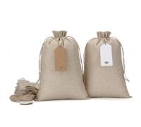 Bolsas de arpillera con cordón de 20 x 30 cm, reutilizables, para regalo y almacenamiento para bodas, fiestas, uso doméstico, Lot of 10