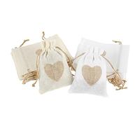 Bolsas de arpillera de Lino de 20 Paquetes Bolsillos de Regalo de Caramelo con cordón de corazón para Fiesta Bolsa de Lino con cordón (Color : 20 Pcs)