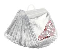 Bolsas de arte de diamantes, paquete de 50 bolsas transparentes con autosellado con asa de transporte, pequeño almacenamiento para suministros de diamantes, joyas, artículos pequeños, 3x4 pulgadas