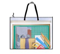 Bolsas de arte para suministros, bolsa de almacenamiento de arte de 19 x 25 pulgadas con asa y cremallera, carpeta portátil transparente, estuche de almacenamiento de obras de arte para pósteres