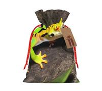 Bolsas de artículos festivos y elegantes con estampado de gecos verdes reutilizables para todas tus necesidades de regalo para cada ocasión