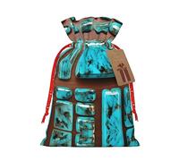 Bolsas de artículos festivos y elegantes con estampado turquesa azul aguamarina brillante, reutilizables para todas tus necesidades de regalo para cada ocasión