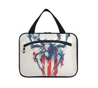 Bolsas de aseo colgantes de acero para el Día de la Independencia del 4 de julio con gancho, bolsa de viaje plegable de diseño, artículos de aseo para viajes, vacaciones, bolsa de maquillaje para
