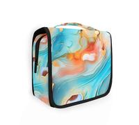 Bolsas de aseo colgantes para mujer, de viaje, con unicornios y arco iris, organizador de artículos de aseo portátil, bolsas de lavado, bolsa de maquillaje, bolsa de cosméticos, Marble a 0187, Talla