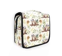 Bolsas de aseo colgantes para mujer, de viaje, con unicornios y arco iris, organizador de artículos de aseo portátil, bolsas de lavado, bolsa de maquillaje, bolsa de cosméticos, Perezoso I9862, Talla