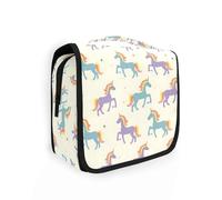 Bolsas de aseo colgantes para mujer, de viaje, con unicornios y arco iris, organizador de artículos de aseo portátil, bolsas de lavado, bolsa de maquillaje, bolsa de cosméticos, Unicornio I9857, Talla