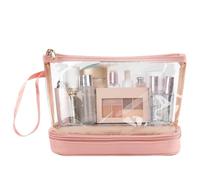 Bolsas de aseo para viajes, bolsa de viaje portátil para maquillaje, neceser de maquillaje, bolsa de cosméticos, organizador de almacenamiento de maquillaje impermeable para mujeres y niñas, Pink,