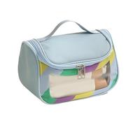 Bolsas de aseo transparentes, bolsa de cosméticos de viaje impermeable, 8.6 x 5.5 x 6.3 pulgadas, organizador de maquillaje transparente, bolsa de viaje lisa, equipaje de aseo aprobado por la para