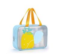 Bolsas de aseo transparentes Bolsa de maquillaje impermeable Actualización PVC PU Cosmética Viaje Set Bolsa para Mujeres Hombres Niños Caja de almacenamiento con cremallera, Pineapple, 2 unidades