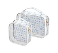 Bolsas de aseo Whitravel de diferentes formas, color azul marino, aprobadas por la TSA transparente, para viajes, artículos esenciales de viaje