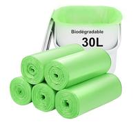 Bolsas de basura biodegradables de 30 L, 100 unidades: medio Aievrgad/para cocina, basura, compost para alimentos, resistentes y degradables