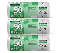 Bolsas de Basura, Bolsa Basura Resistente para Cubos Basura 10L, Antigoteo, Bolsas Ideales para Papelera de Baño, Oficina o Cocina, Apta Todo Tipo de Desechos, 45x47 cm - Ofituria (150 bolsas, 10L)