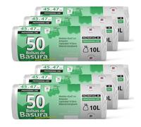 Bolsas de Basura, Bolsa Basura Resistente para Cubos Basura 10L, Antigoteo, Bolsas Ideales para Papelera de Baño, Oficina o Cocina, Apta Todo Tipo de Desechos, 45x47 cm - Ofituria (300 bolsas, 10L)