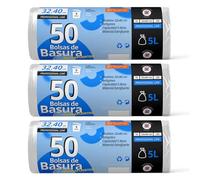 Bolsas de Basura, Bolsa Basura Resistente para Cubos Basura 5L, Antigoteo, Bolsas Ideales para Papelera de Baño, Oficina o Cocina, Apta Todo Tipo de Desechos, 32x40 cm - Ofituria (150 bolsas, 5L)