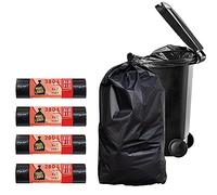 Bolsas De Basura Negras Grandes Y Resistentes ALUFIX 280L - 20 Unidades (4 x 5) - Material LDPE - Bolsas Extrafuertes Ideales Para Obras, Jardín Y Residuos Domésticos