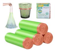 Bolsas de basura orgánicas, 80 unidades, bolsas de basura orgánicas para cocina, resistentes al desgarro y al agua, bolsas biodegradables para cocina, oficina, salón (45 x 50 cm)