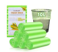 Bolsas de basura orgánicas de 10 l, 120 unidades, bolsas de basura orgánicas para cocina, resistentes al desgarro y al agua, bolsas biodegradables para cocina, oficina, salón (W45 x 50 cm, verde)