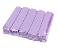 Bolsas de basura pequeñas, 5 litros, 100 bolsas de basura coloridas para oficina, cocina, baño (17.7 x 19.7 pulgadas) (morado)