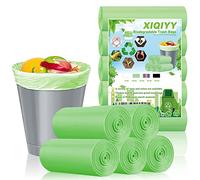 Bolsas de basura pequeñas biodegradables de 5 litros, 120 unidades, color verde, para cocina, baño, dormitorio, oficina, coche