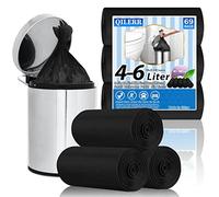 Bolsas de basura pequeñas negras de 4 a 6 litros, 69 bolsas de basura de plástico, bolsas de basura fuertes para baño, cocina, oficina, coche, para cubos de basura de 4, 5, 6 L