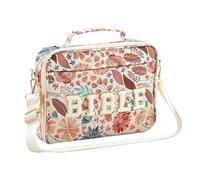 Bolsas de Biblia para mujer, organizador protector de felpilla con correa ajustable para el hombro, estampado de flores, de transporte de la Biblia con asa, para mujeres, profesores, escuela