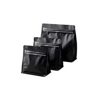 Bolsas de café con válvula 50 piezas Bolsa cremallera pie almacenamiento alimentos cocina resellable forro aluminio que bloquea la luz for bolsa sellada(Black,19.5x20.5x8cm)