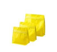 Bolsas de café con válvula 50 piezas Bolsa cremallera pie almacenamiento alimentos cocina resellable forro aluminio que bloquea la luz for bolsa sellada(Yellow,13.5x14.5x8cm)