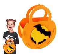Bolsas de caramelos de Halloween - Cubo de calabaza, bolsas de fieltro con asas | Bolsas reutilizables de tela no tejida, ideal para aperitivos, chocolates, lápices de colores, juguetes, perfecto para