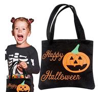Bolsas de caramelos de Halloween - Cubo de calabaza, bolsas de fieltro con asas | Bolsas reutilizables de tela no tejida, ideal para aperitivos, chocolates, lápices de colores, juguetes, perfecto para