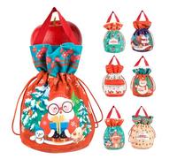 Bolsas de caramelos de Navidad - 7 unidades bolsas reutilizables para el día de fiesta | Bolsa de embalaje de regalo de Navidad | Para regalos de fiesta, pasteles, galletas, alimentos, chocolates, así