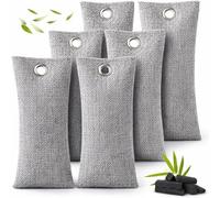 Bolsas de carbón activado de bambú 6 x 75 g para zapatos, absorbedor de olores y humedad, desodorante reutilizable reactivable al sol, de lino, para deportivas y calzado de trabajo