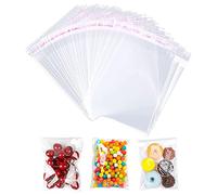 Bolsas de Celofán 7 x 10 cm - 100 Paquetes Autoadhesivos Transparentes - Bolsas de Exhibición Autosellantes para Galletas, Tarjetas, Sobres y Fotos