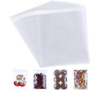 Bolsas de celofán de 3.8 x 4.6 pulgadas, paquete de 100, bolsas autoadhesivas transparentes, bolsas de exhibición autosellantes para galletas, tarjetas, sobres, fotos
