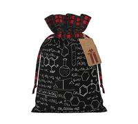 Bolsas de celosía con cordón, bolsas de regalo de Navidad, bolsas de regalo de Navidad, bolsa de recuerdo de fiesta de Navidad, química científica abstracta