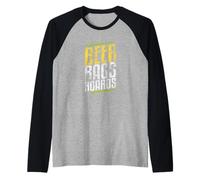 Bolsas de cerveza Tableros Divertidos Cornhole Vintage Beber Juegos Camiseta Manga Raglan