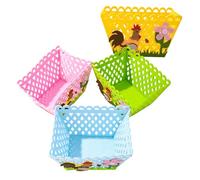 Bolsas de cesta de Pascua | de fieltro de almacenamiento para festivales con patrón de gallo, regalo portátil de fiesta de Pascua para niños, para fiestas, ideas de almacenamiento, compras de