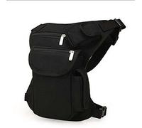 Bolsas De Cintura Ejército Bolso De Motocicleta Caída De Lona Pierna De Cintura Piloto Cintura Cinturón - Negro