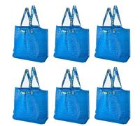 Bolsas de compra medianas IKEA 603.017.07 FRAKTA (juego de 6) Azules Carga m xima de 25 kg Volumen de 38 litros F ciles de limpiar Ocupan poco es