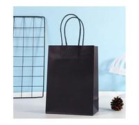 Bolsas de compras coloridas para caramelos, 10 unidades de papel kraft para regalo, bolsas de papel de mano, bolsas de papel de mano, regalo de decoración de bodas y fiestas (10 unidades, negro, 21 x