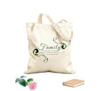 Bolsas de compras de poliéster y algodón La familia es como las ramas de un árbol: todos crecemos en direcciones diferentes, pero nuestras raíces permanecen unidas. Tela de 340g/m² de grosor Plegable