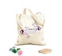 Bolsas de compras de poliéster y algodón La familia es como las ramas de un árbol: todos crecemos en direcciones diferentes, pero nuestras raíces permanecen unidas. Tela de 340g/m² de grosor Plegable