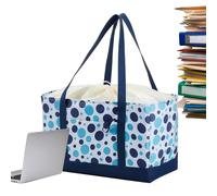 Bolsas de compras para alimentos, gran capacidad con cordón y bolsillos. Bolsas de compras isotérmicas con asas | Para casa, cocina, exterior, camping, pícnic, viajes, azul, Se référer au descriptif