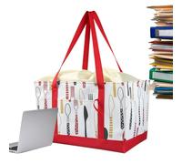 Bolsas de compras para alimentos, gran capacidad con cordón y bolsillos. Bolsas de compras isotérmicas con asas | Para casa, cocina, exterior, camping, pícnic, viajes, rojo, Se référer au descriptif