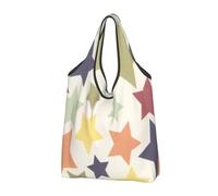 Bolsas de compras plegables Bolsas de compras reutilizables con superficie de estrella colorida, bolsas de supermercado plegables, bolsas de mano de gran capacidad